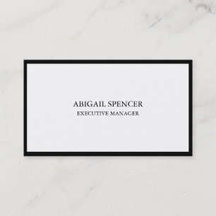 Stylish Plain Simple Black White Professional Business Card