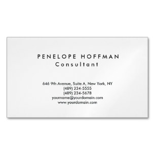 Stylish Plain Simple Professional Class Magnetic Business Card