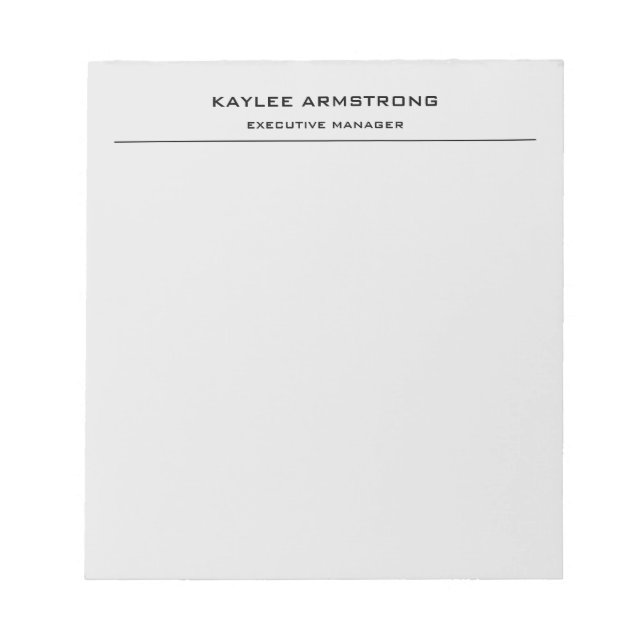 Stylish Plain Simple Professional Light Grey Notepad (Front)