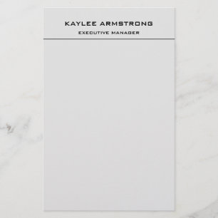 Stylish Plain Simple Professional Light Grey Stationery