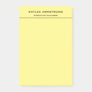 Stylish Plain Simple Professional Light Yellow Post-it Notes