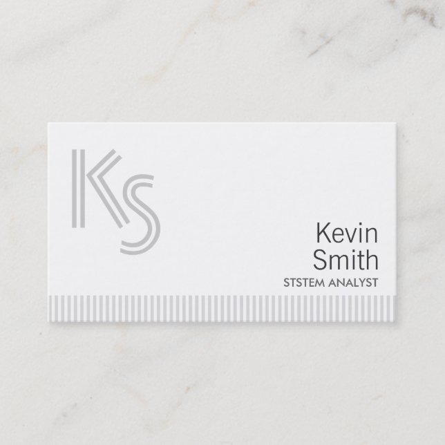Stylish Plain White System Analyst Business Card (Front)