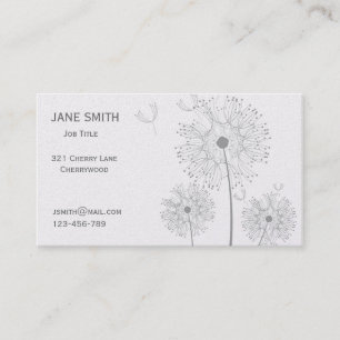 Stylish platinum modern floral customisable business card