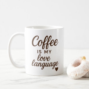 Stylish Playful Cafe Inspired Typography Heart  Coffee Mug
