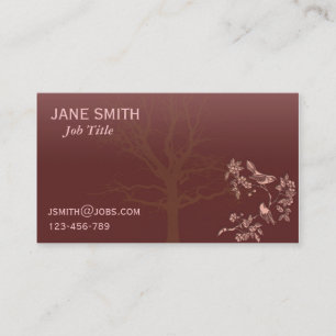 Stylish Plum Burgundy professional tree of life Business Card