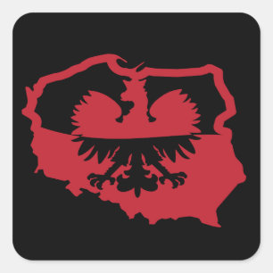 Stylish Poland Polska Flag     Square Sticker