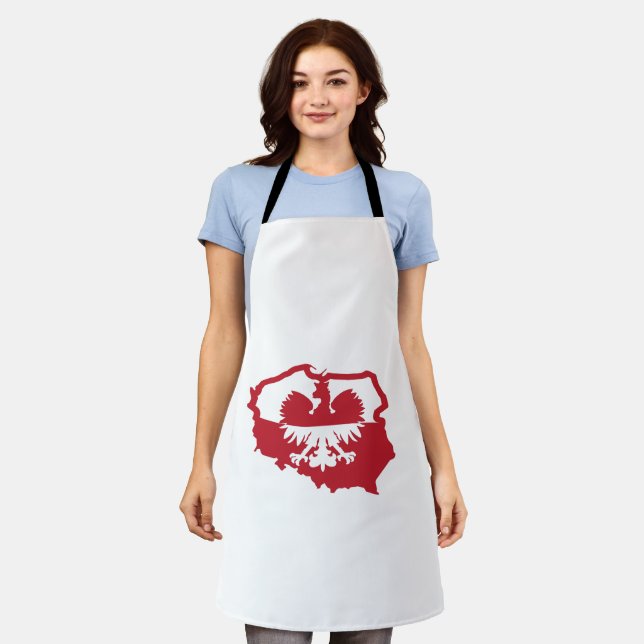 Stylish Poland Polska Polish Eagle  Apron (Worn)