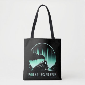 Stylish Polar Express Train Design Tote Bag