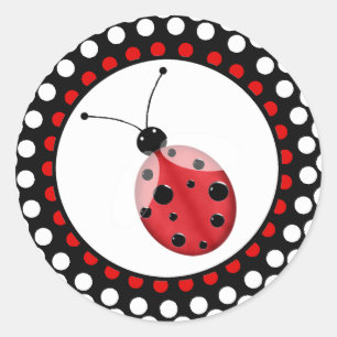 Stylish Polka Dot Ladybug Envelope Seal Sticker