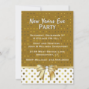 Stylish Polka Dot New Years Eve Party Invitation