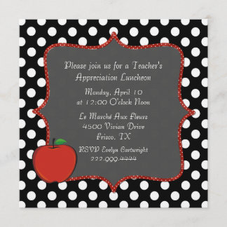 Stylish Polka Dot Teacher's Luncheon Invitation
