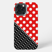 Stylish Polka Dots Red, Black and White