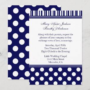 Stylish Polka Dots & Stripes Wedding Invitation