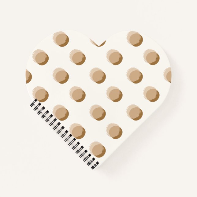 Stylish Polka Dots Warm Neutral Notebook (Front)