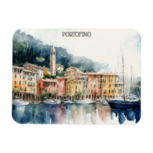 Stylish Portofino Italy Watercolor Painting Magnet