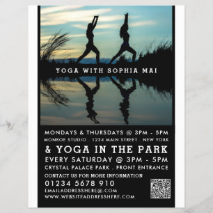 Stylish Portrait Reflection, Yoga Class Advert Flyer