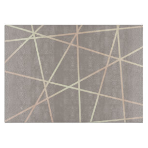 Stylish pretty chick rose gold & grey geometric cutting board