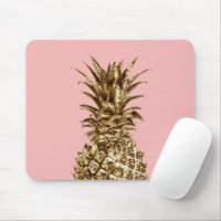 Stylish pretty girly gold & pastel pink pineapple
