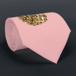 Stylish pretty girly gold & pastel pink pineapple tie<br><div class="desc">Elegant and cute faux gold pineapple.</div>