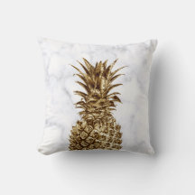 Stylish pretty girly gold & white marble pineapple