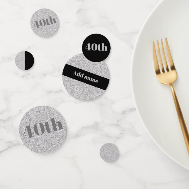 Stylish pretty personalised birthday confetti 40th (Group)