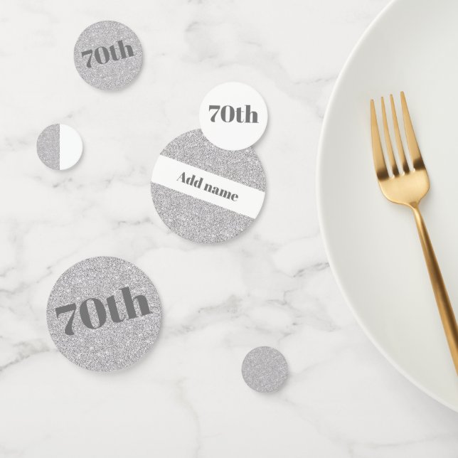 Stylish pretty personalised birthday confetti 70th (Group)