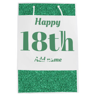 Stylish pretty personalised birthday gift bag 18th