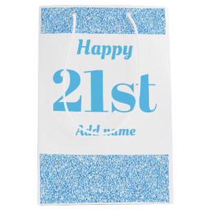 Stylish pretty personalised birthday gift bag 21st