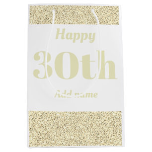 Stylish pretty personalised birthday gift bag 30th
