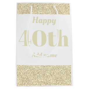 Stylish pretty personalised birthday gift bag 40th