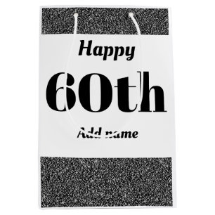 Stylish pretty personalised birthday gift bag 60th