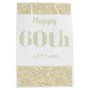 Stylish pretty personalised birthday gift bag 60th