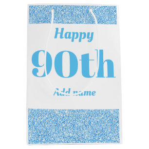 Stylish pretty personalised birthday gift bag 90th