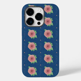 Stylish Pretty Pink Blue Floral iPhone / iPad case