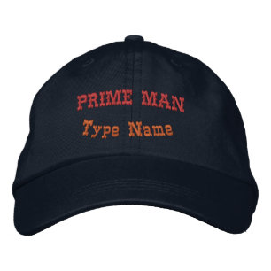 Stylish PRIME MAN Adjustable Navy Fashion Elegant  Embroidered Hat