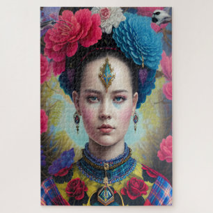 Stylish princess with tartan outfit jigsaw puzzle