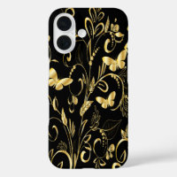 Stylish Printed Faux Gold Butterflies