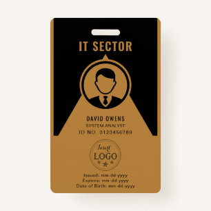 Stylish Professional Badge with Logo and Photo ID ID Badge