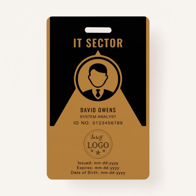 Stylish Professional Badge with Logo and Photo ID ID Badge (Front)