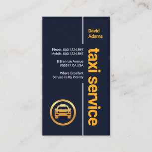 Stylish Professional Blue Yellow Taxi Business Card