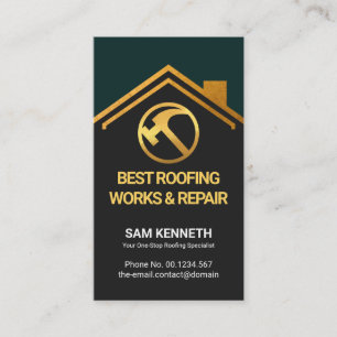 Stylish Professional Building Roof Construction Business Card
