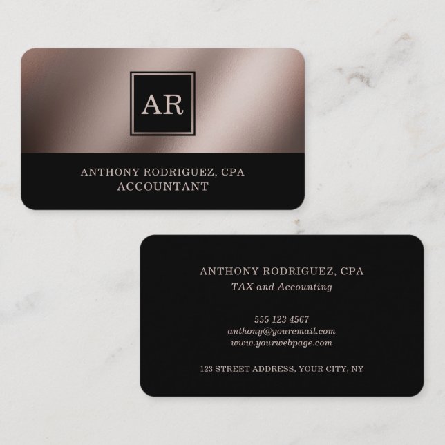 Stylish Professional CPA Accountant Business Card (Front/Back)