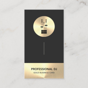 Stylish Professional DJ - Faux Gold Business Card