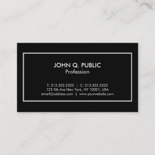Stylish Professional Elegant Black White Modern Business Card