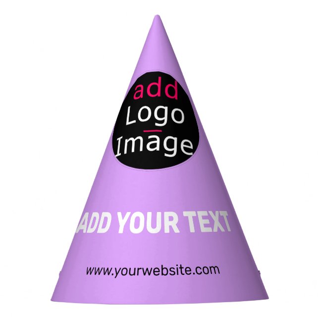 Stylish Professional Funny Custom Business Lilac  Party Hat (Front)