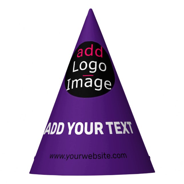 Stylish Professional Funny Custom Business Purple Party Hat (Front)
