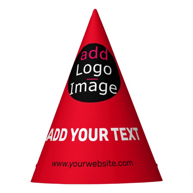 Stylish Professional Funny Custom Business Red Party Hat (Front)