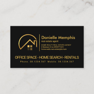 Stylish Professional Gold Home Sun Image Realtor Business Card