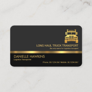 Stylish Professional Grey Layers Gold Line Truck Business Card