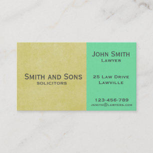 Stylish professional lawyer with two tone colour business card
